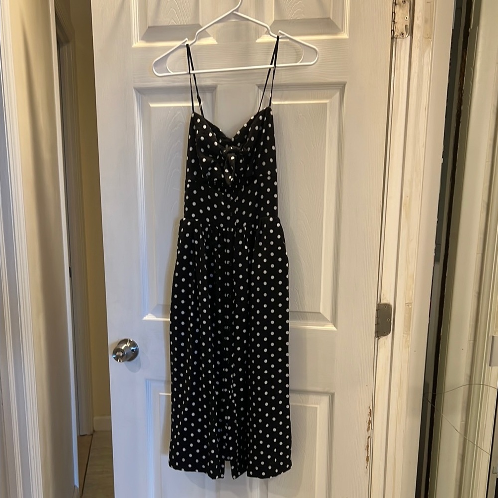 Black Polka Dot Dress with Pockets